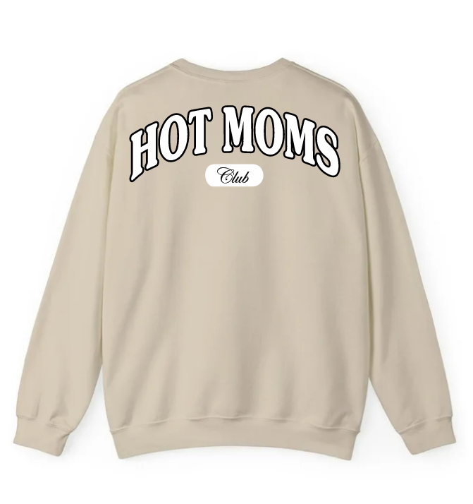 HOT MOM'S CLUB - BEIGE - UNISEX CREWNECK SWEATSHIRT